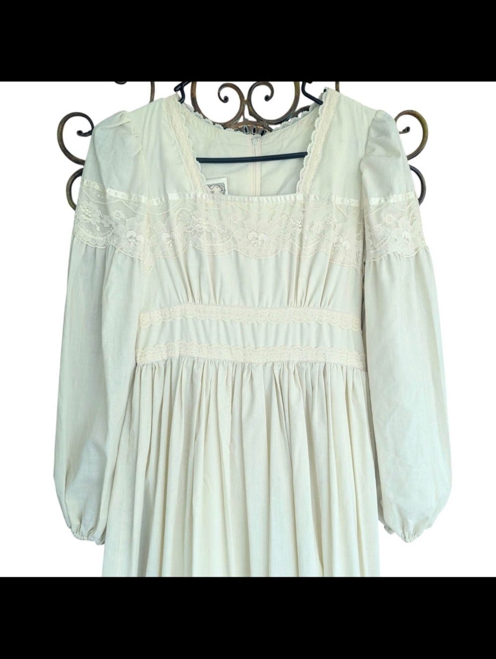Vnt Gunne Sax Prairie Dress Juniors Sz 9 Cream Color Cottagecore Farm Country - Picture 11 of 13